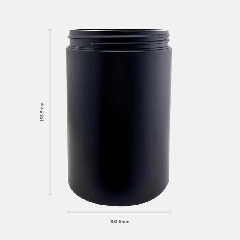 1000ml Black HDPE Jar (72 Pack)