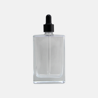 100ml Clear Square Glass Bottle & Dropper Set (25 Pack)