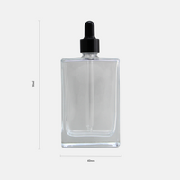 100ml Clear Square Glass Bottle & Dropper Set (25 Pack)