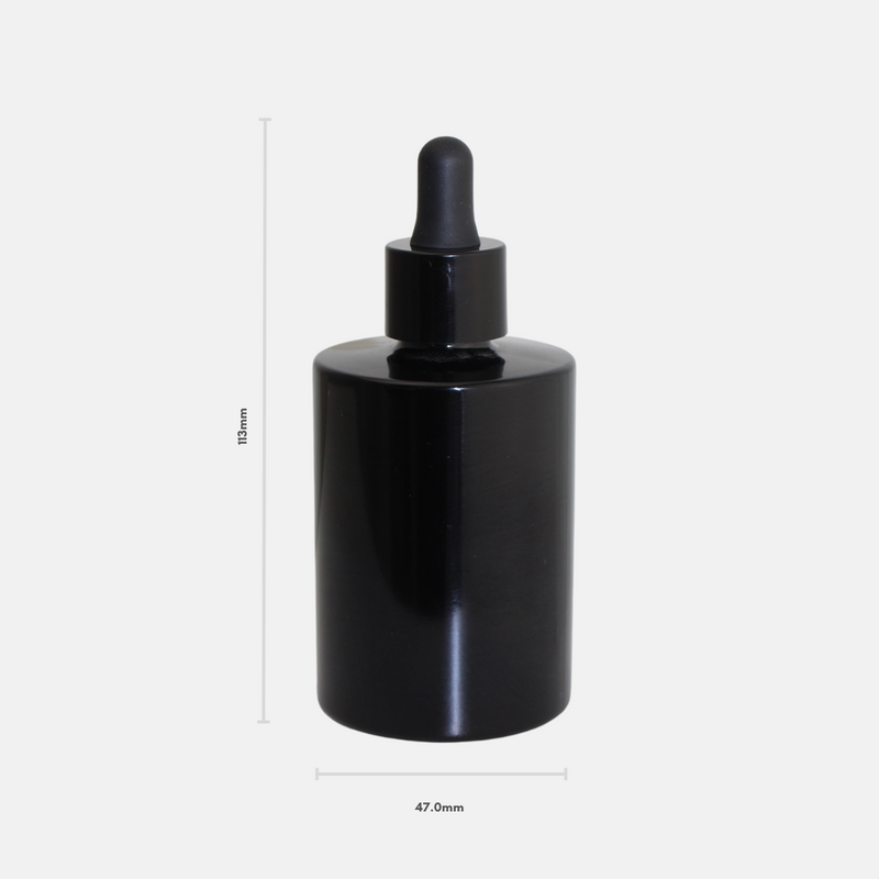 80ml Black Glass Bottle & Dropper Set (25 Pack)