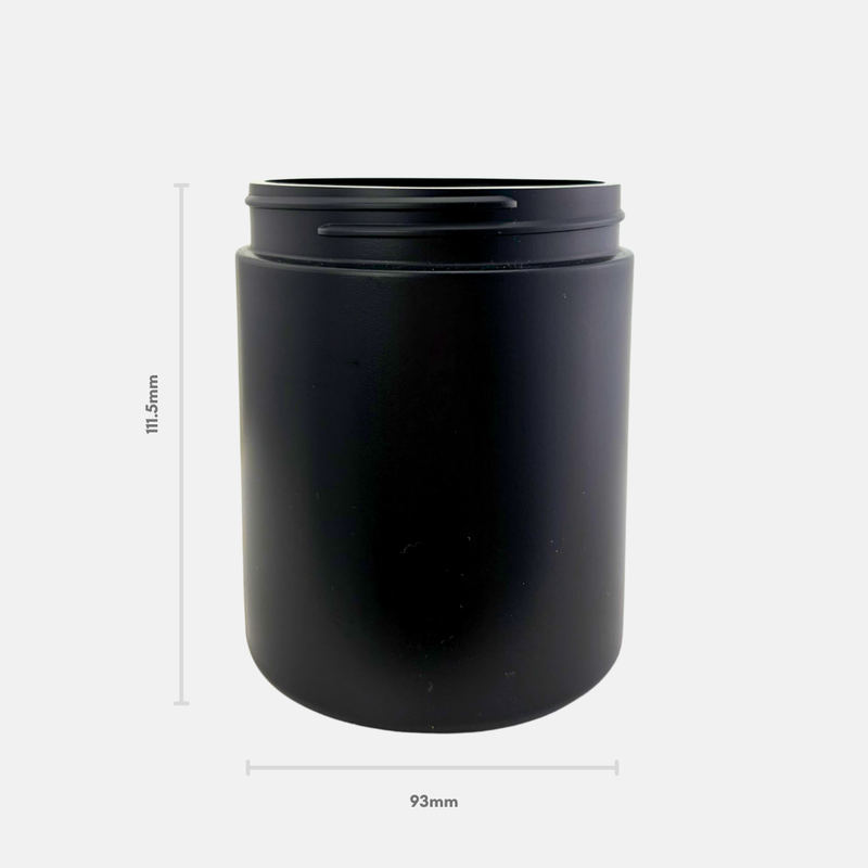 600ml Black HDPE Jar (144 Pack)