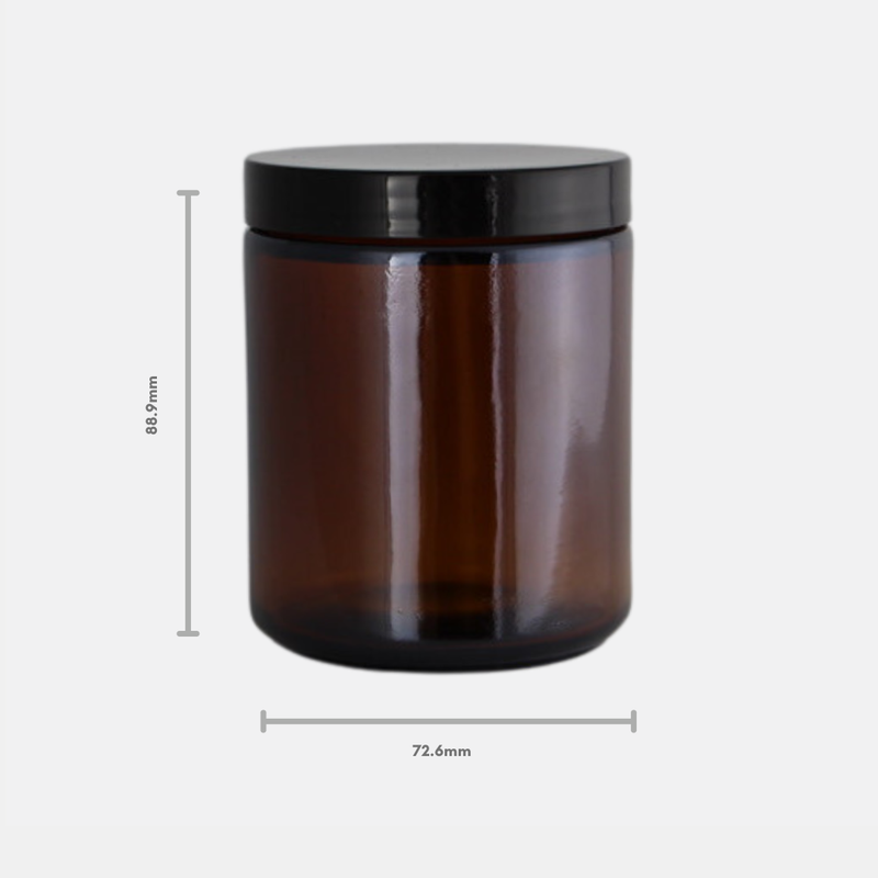 200ml Amber Glass Jar Set (25 Pack)