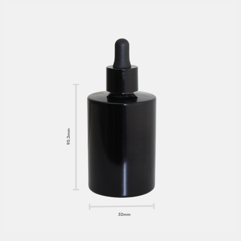 80ml Black Glass Bottle & Dropper Set (25 Pack)
