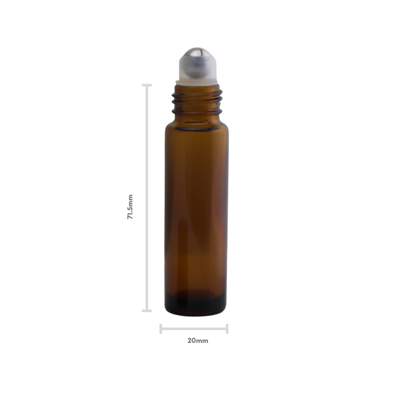 10ml Amber Glass Roller Bottle Set (20 Pack)