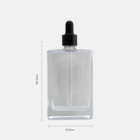 100ml Clear Square Glass Bottle & Dropper Set (25 Pack)