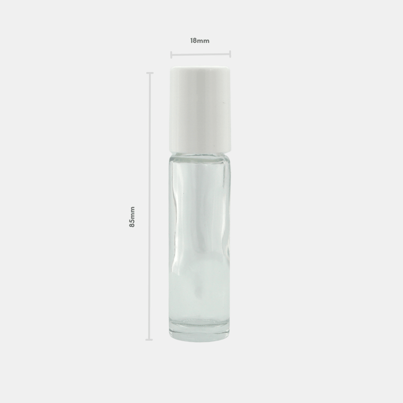 10ml Clear Glass Roller Bottle Set (20 Pack)