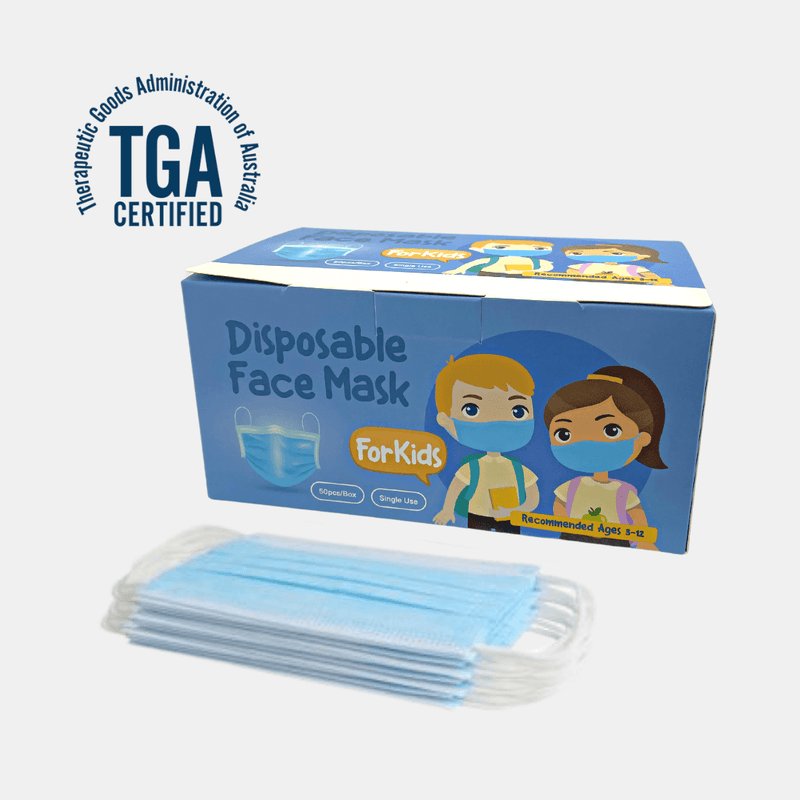 Kids Blue Disposable Face Mask (50 Pack)