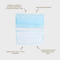 Blue Disposable Face Mask (50 Pack)